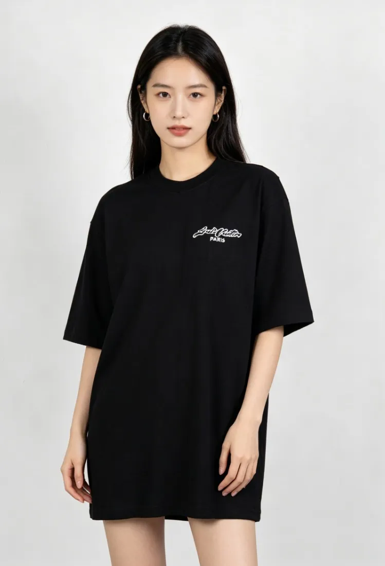 Louis Vuitton/Louis Vuitton heavy duty frayed embroidered patch embroidered short sleeves